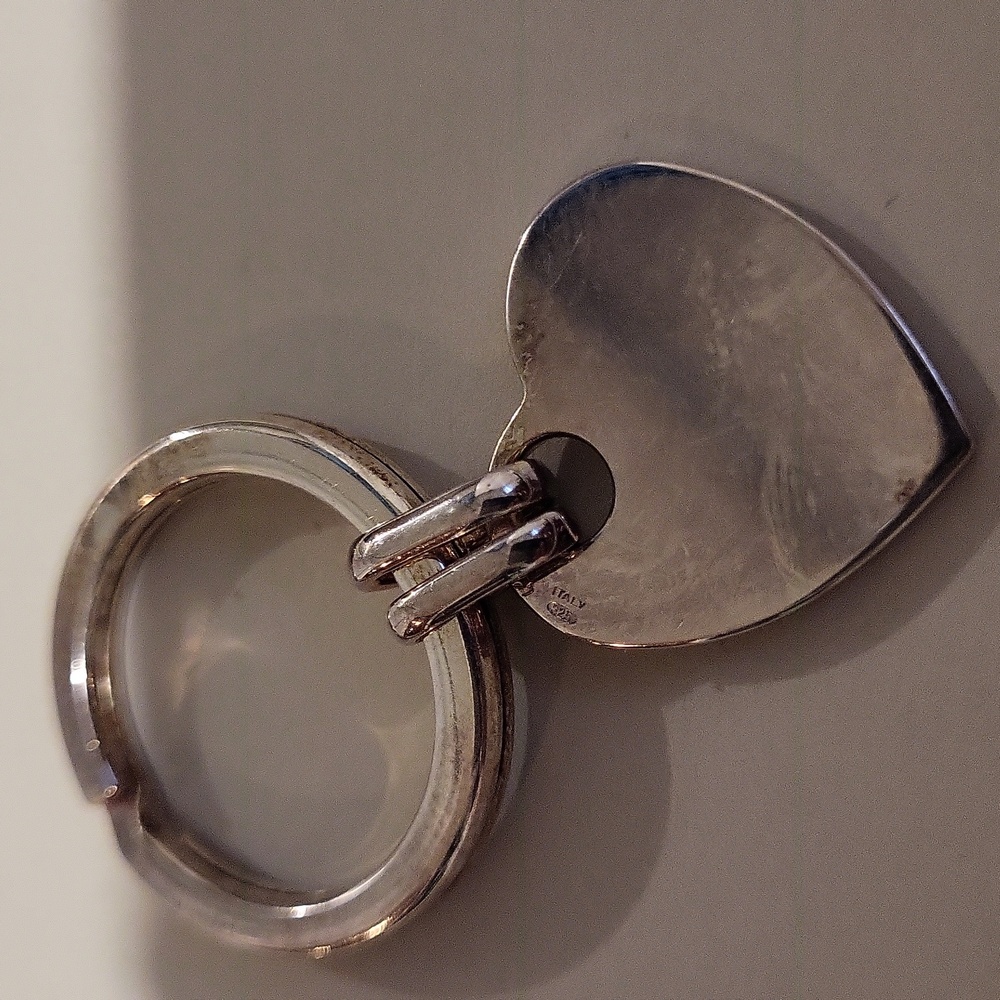 Sterling Silver Heart Keychain Med Size - Picture 2 of 4